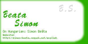 beata simon business card
